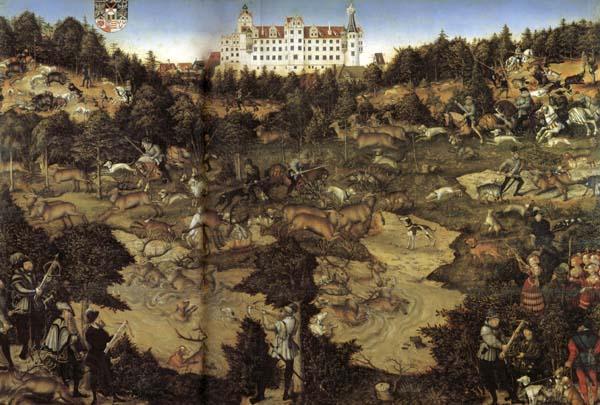 Lucas Cranach AHunt in Honor of Charles V at Torgau Castle France oil painting art